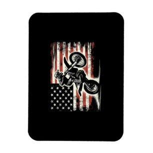 Imán Dirt Bike Bandera Americana Motocross Biker Vintag