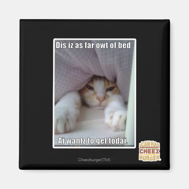 Imán Dis está tan lejos de la cama. (Frente)