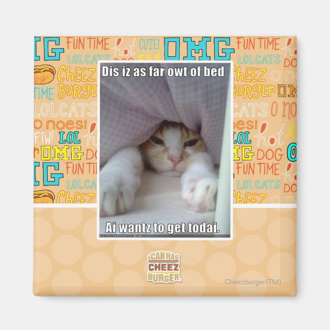 Imán Dis está tan lejos de la cama. (Frente)