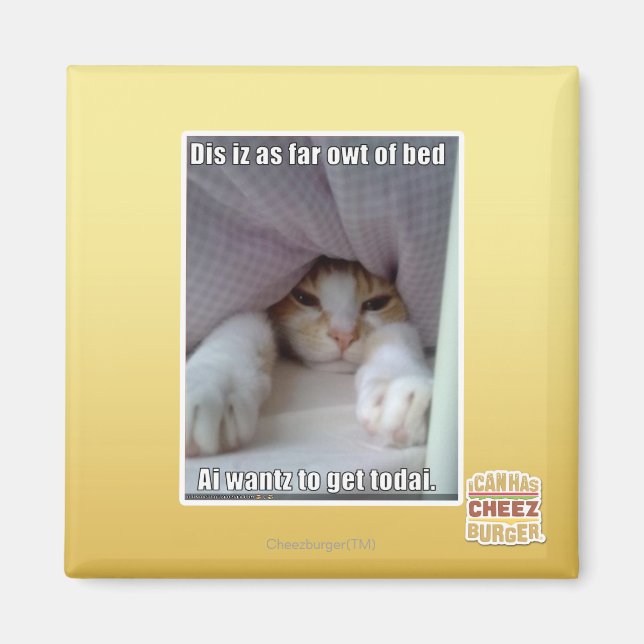 Imán Dis está tan lejos de la cama. (Frente)