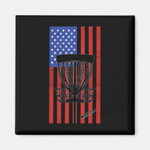 Imán Disc Golf Bandera Americana Distorsionada Vintage