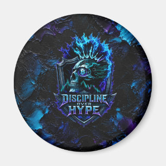 Imán Disciplina Sobre Hype Bitcoin Pincelada Azul 