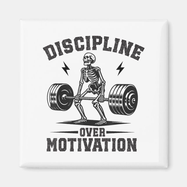 Imán Discipline Over Motivation Gym Motivational Traini (Frente)