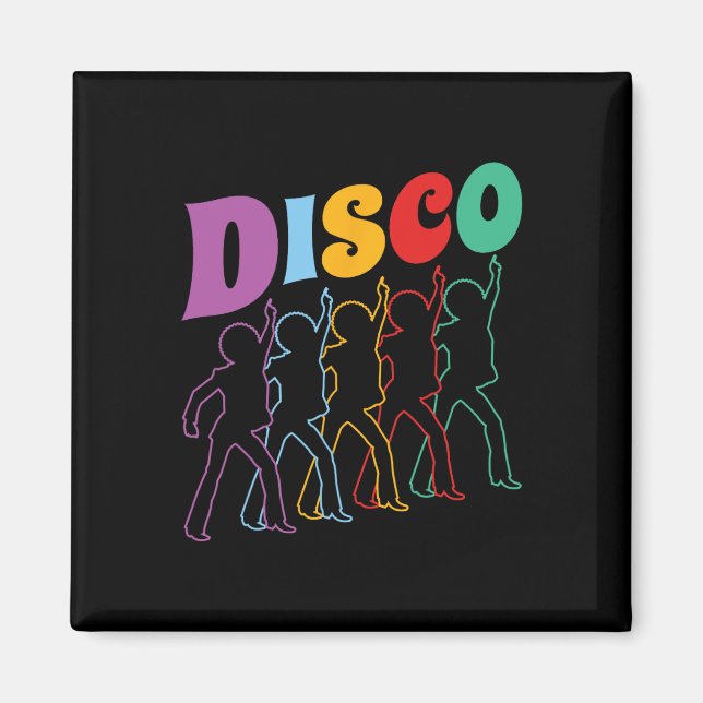 Imán Disco 70 Disco Dancing Retro Típico con tema de mo (Frente)