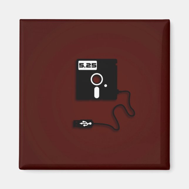 Imán Disco de 5.25" USB Geek Nerd (Frente)