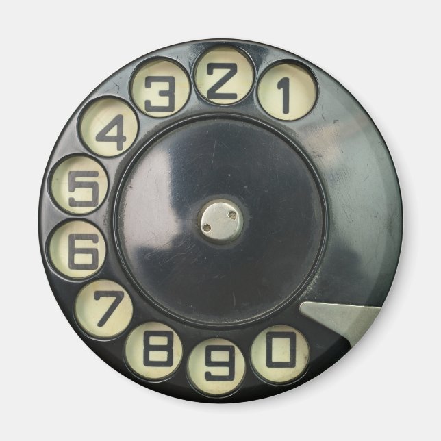 Imán disco de disco vintage retro número de teléfono di (Frente)