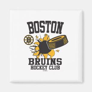 Imán Disco de Hockey Boston Bruins Reventado Gris Licen