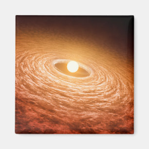 Imán Disco De Material Alrededor De Star Fu Orionis.