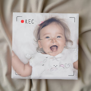 Imán Disco Divertido Punto Rojo Foto Personalizada