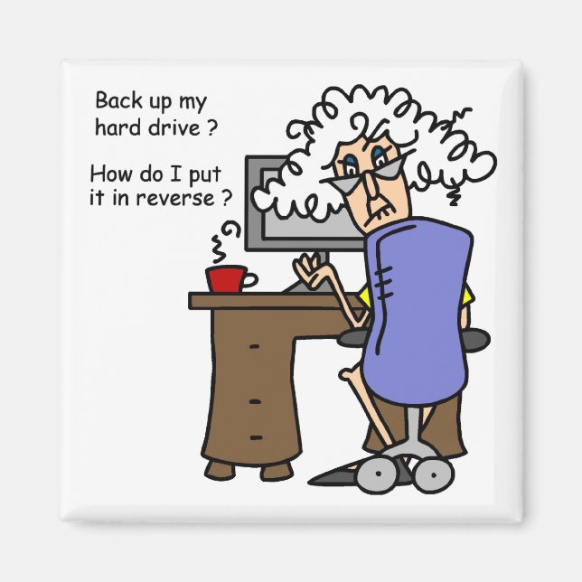 Imán Disco duro de vuelta cómico (Frente)