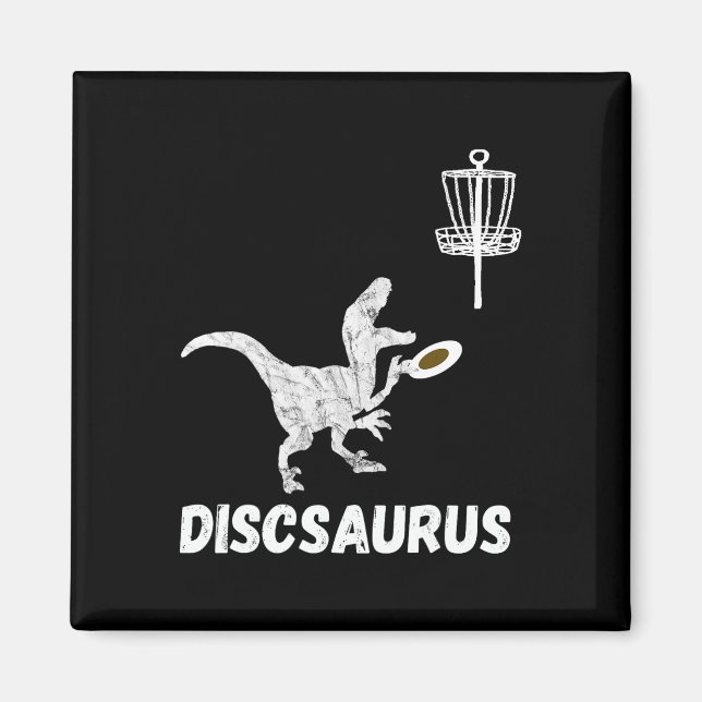 Imán Disco Golf Dinosaurio Frolfing T-rex Dino Divertid (Frente)