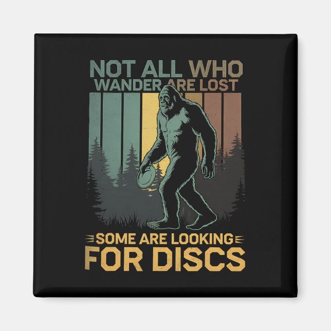 Imán Disco Golf Sasquatch Bigfoot Jugador de Disco Golf (Frente)