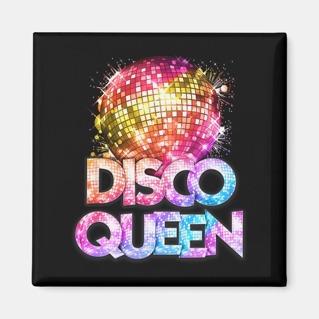 Imán Disco Queen - 70's Disco Themed Vintage Seventies  (Frente)