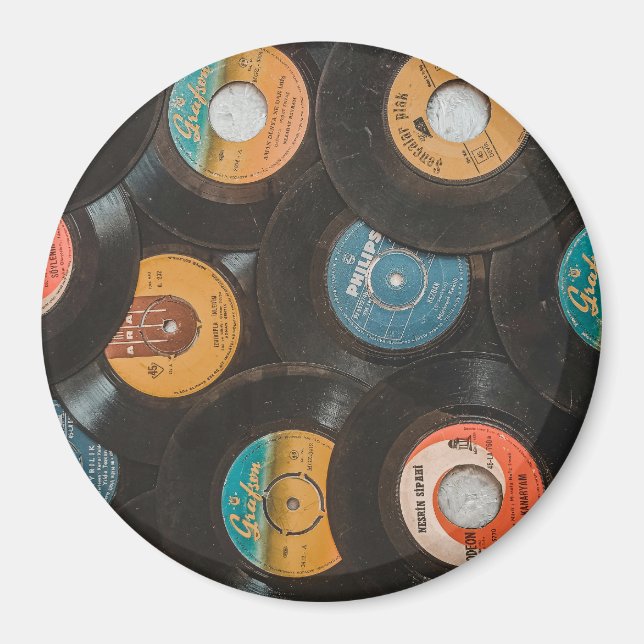 Imán Discos Clásicos de Vinilo Negro (Frente)