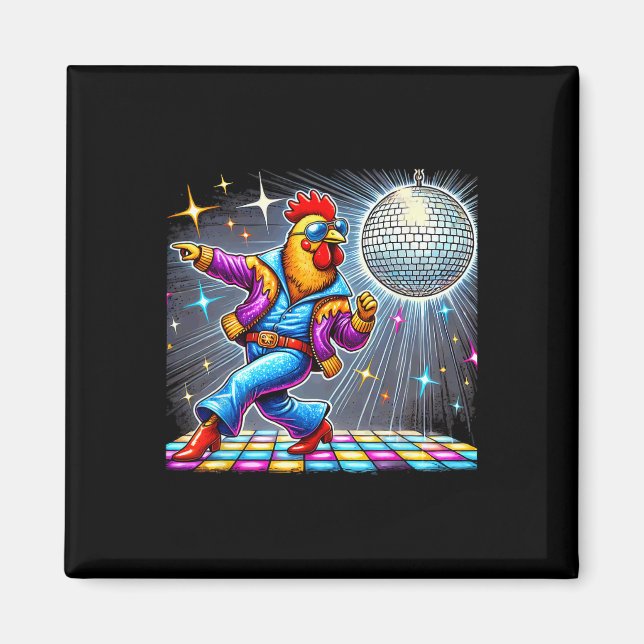 Imán Discoteca de pollo estético (Frente)