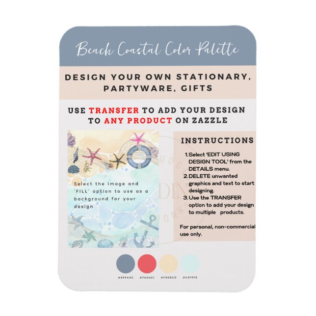 Imán Diseña Tu Propia Playa Costera Náutica (Vertical)