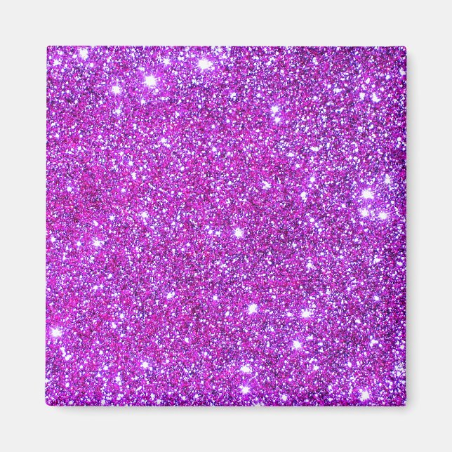 Imán Diseñador de Purpurinas Pink Purple Sparkly Glam (Frente)