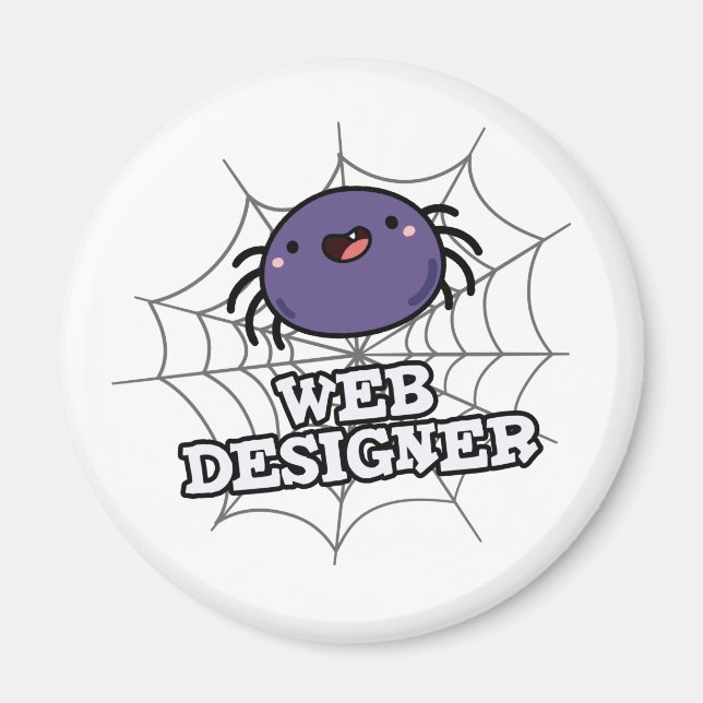 Imán Diseñador Web Funny Spider Pun (Frente)