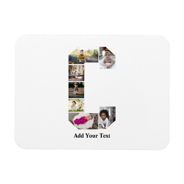 Imán Diseñar su propia letra C Collage de fotos (Horizontal)