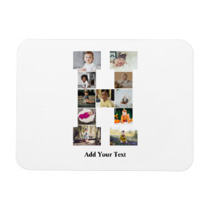Imán Diseñar su propia letra Collage de fotos H