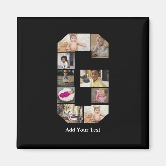 Imán Diseñar su propia letra G Collage de fotos (Frente)