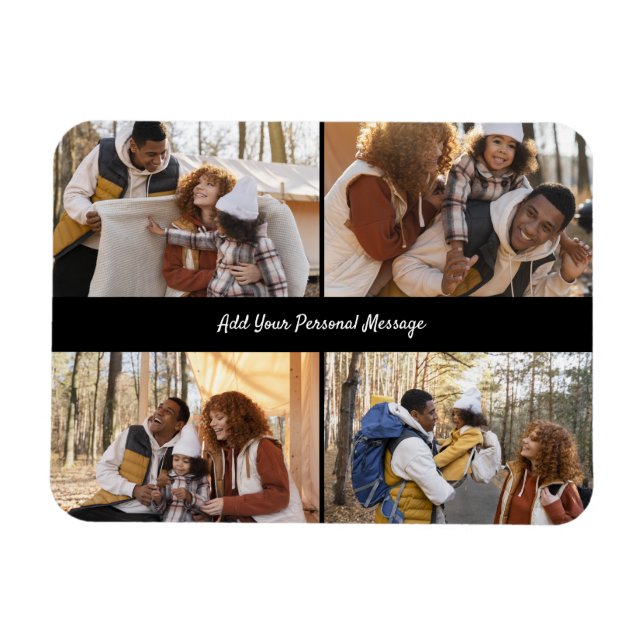 Imán Diseñar su propio Collage de fotos 4 (Horizontal)