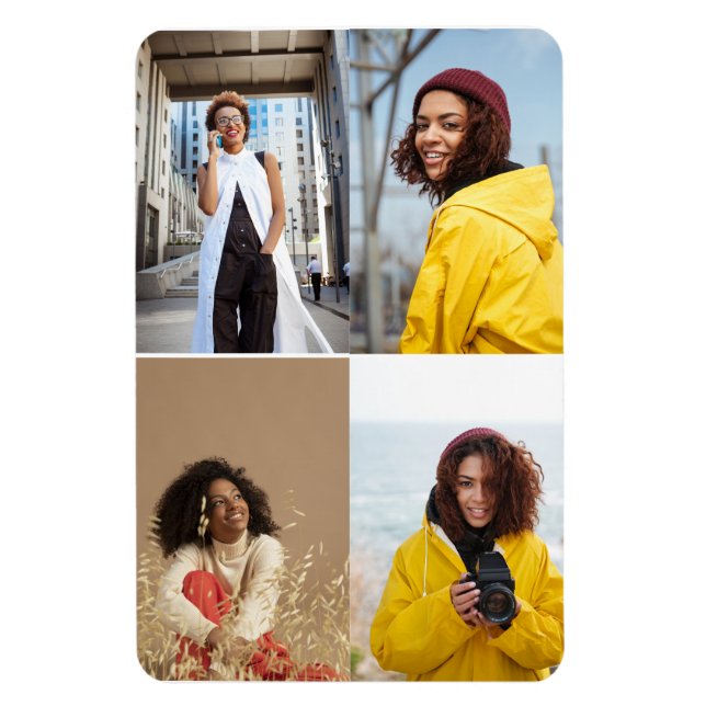 Imán Diseñar su propio Collage de fotos 4 (Vertical)