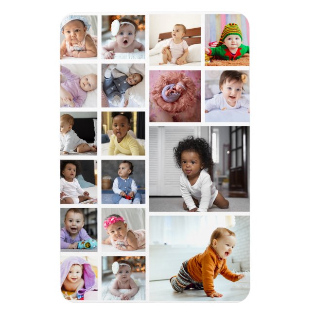 Imán Diseñar su propio Collage de fotos de 18 (Vertical)