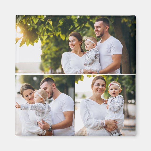 Imán Diseñar su propio Collage de fotos de 3 (Frente)