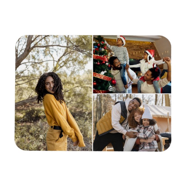Imán Diseñar su propio Collage de fotos de 3 (Horizontal)