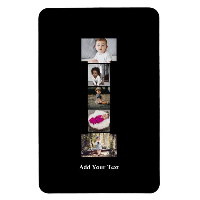 Imán Diseñar tu propia letra I Collage de fotos (Vertical)