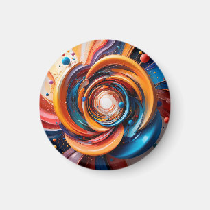 Imán Diseño abstracto colorido y arremolinado
