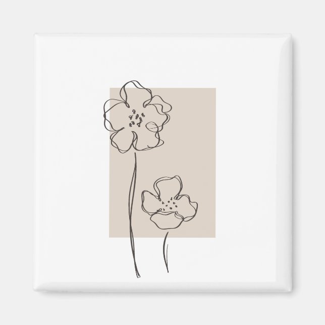 Imán Diseño abstracto de arte de plantas (Frente)