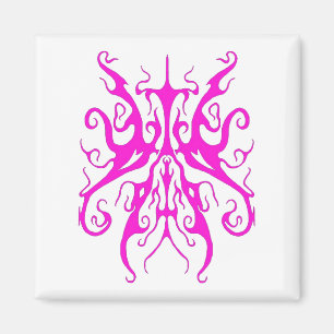 Imán Diseño Abstracto de Máscara Tribal Rosa Elegante