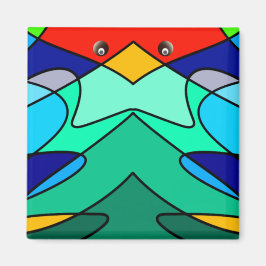 Imán Diseño abstracto del cardenal de vidrio templado