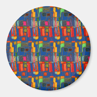 Imán Diseño abstracto moderno de colores vivos