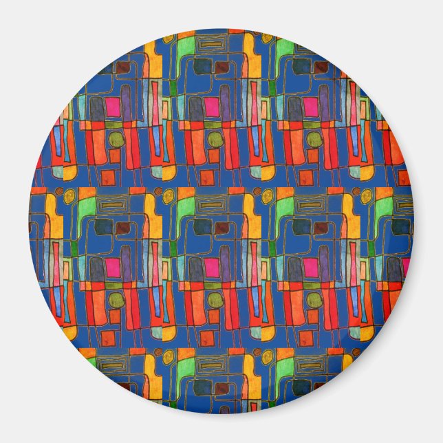 Imán Diseño abstracto moderno de colores vivos (Frente)
