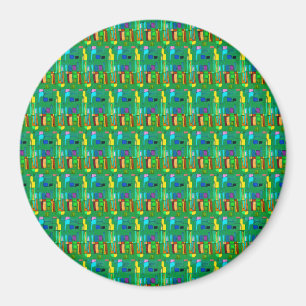 Imán Diseño abstracto moderno de colores vivos