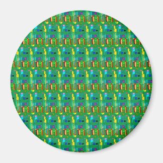 Imán Diseño abstracto moderno de colores vivos