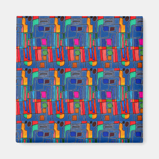 Imán Diseño abstracto moderno de colores vivos