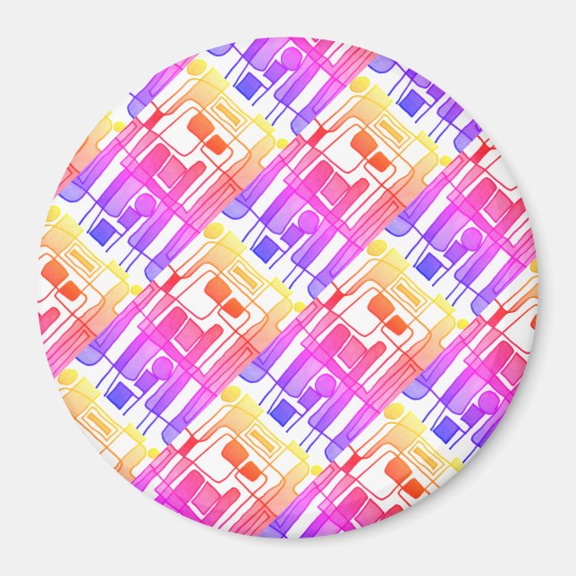 Imán Diseño abstracto moderno de colores vivos (Frente)