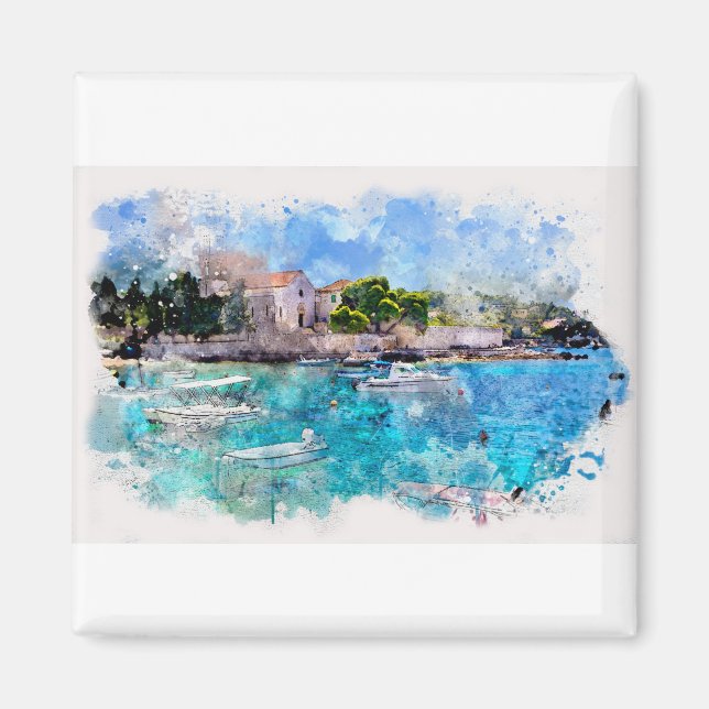 Imán Diseño acuático de Le Caviar Hvar Croatia (Frente)