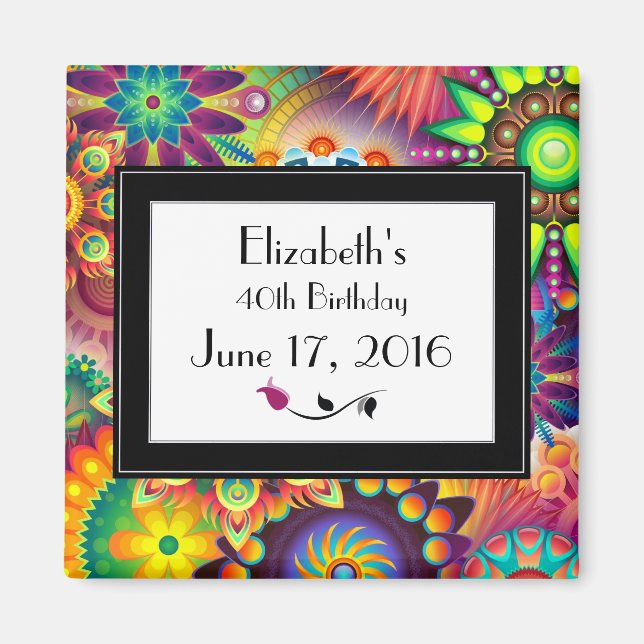 Imán Diseño Art Nouveau Formas para flores Patrón Cumpl (Frente)