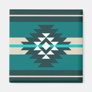Imán Diseño azteca de color turquesa