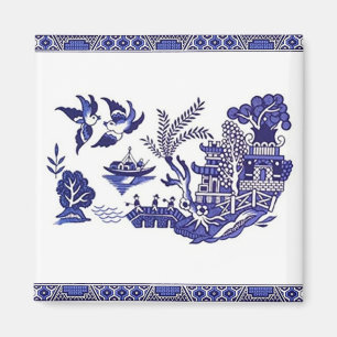 Imán Diseño azul y blanco de China azul brillante