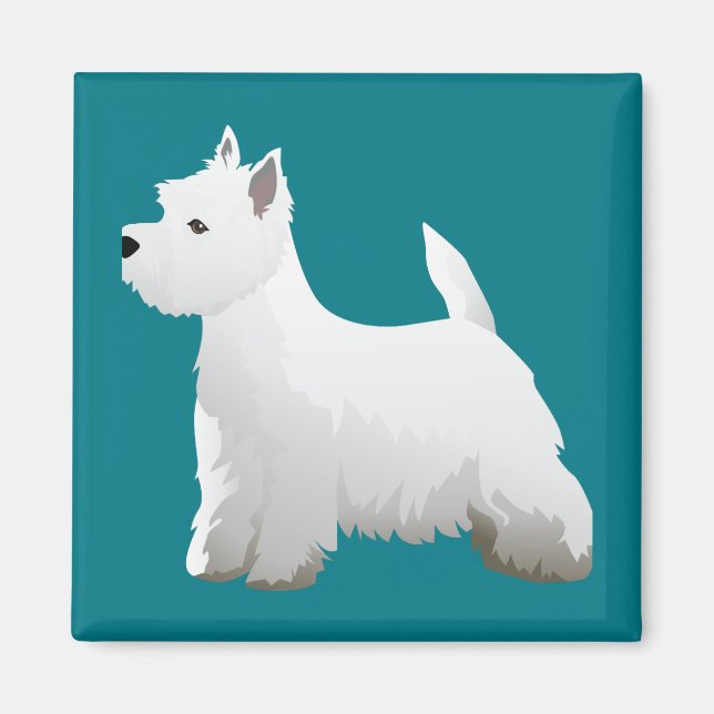 Imán Diseño básico de raza West Highland White Terrier (Frente)