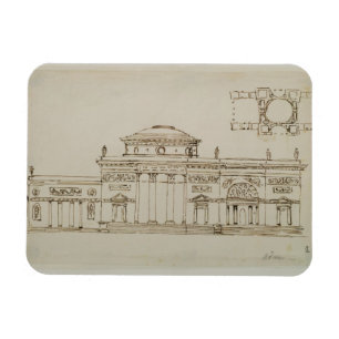 Imán Diseño bosquejado para un edificio abovedado