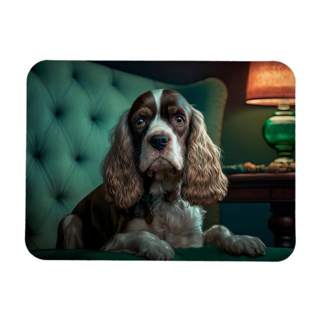 Imán Diseño Clásico de Retrato de Cocker Spaniel Elegan (Horizontal)