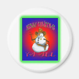 Imán Diseño colorido de Snowman en el oeste de Howdy