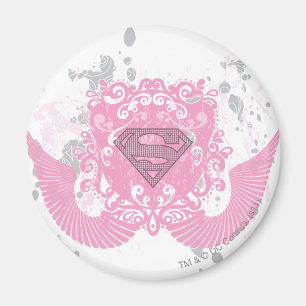 Imán Diseño con alas rosa de Supergirl